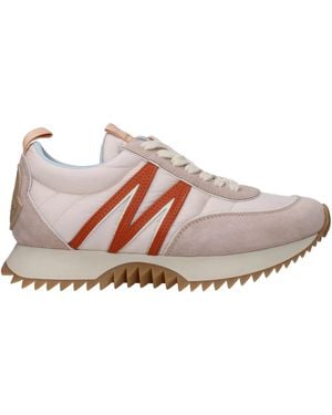 Moncler Quilted Nylon Suede Lace-up Sneakers - Pink