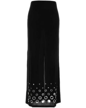 Rabanne Stretch Cupro Skirt - Black
