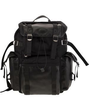 Tod's Fabric And Leather Medium Backpack - Black