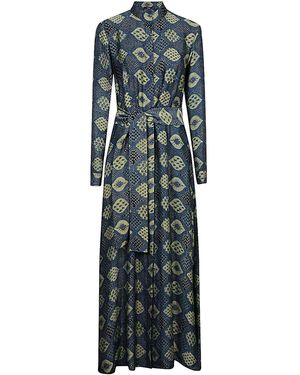 OBIDI Gedrucktes Seidenkleid - Grau