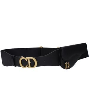 Dior Cinture Saddle Donna Pelle Nero - Black