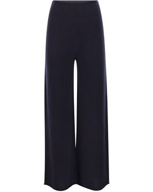 Vanisé Cashmere Wide-Leg Trousers - Blue