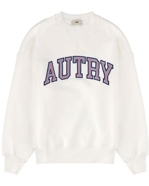 Autry Varsity Logo Crewneck Sweatshirt - White