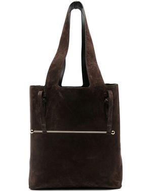 Strathberry Melody Tote Suede Suede Chocolate - Black
