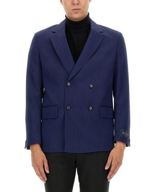 BOSS Double-Breasted Jacket - Blue