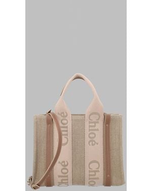 Chloé Borsa Tote "Woody" Small - Natural