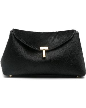 TOTEME Clutch Met T-Slot En Ponyhaar - Zwart