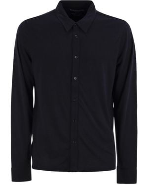 Majestic Long-Sleeved Lyocell And Cotton Shirt - Blue