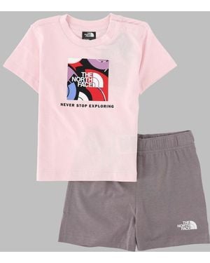 The North Face Baby Box Nse Play Reg Short Set Pale Blossom/Transcende - Pink