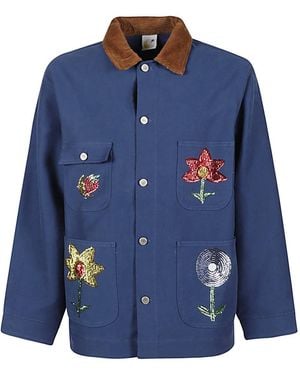 Sky High Farm Bestickte Jeansjacke - Blau