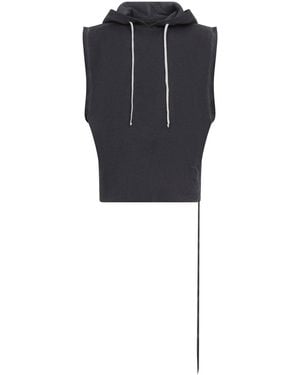 Rick Owens Hooded Tunic Sweatshirt - Noir