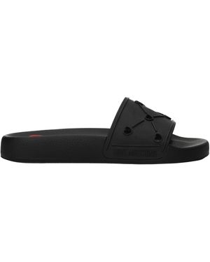 Love Moschino Flip Flops And Clogs Rubber - Black
