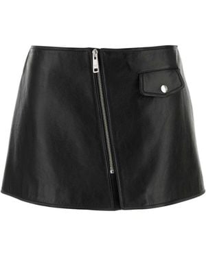 Prada Leather Mini Skirt - Black