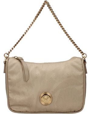 Versace Hobo Handbag/Sand Fabric - Grey