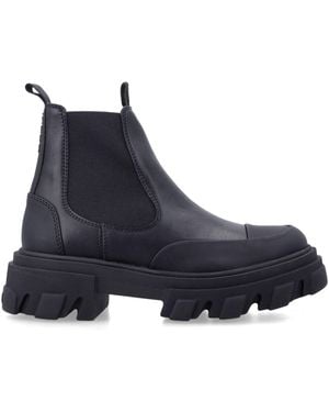 Ganni Cleated Chelsea Boots - Blue