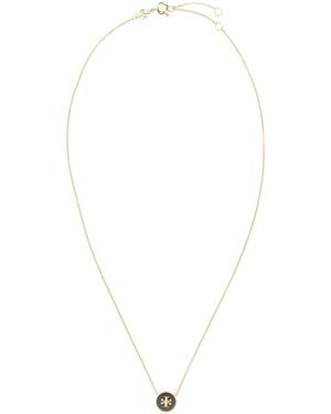 Tory Burch Enameled Metal Icon Necklace - White