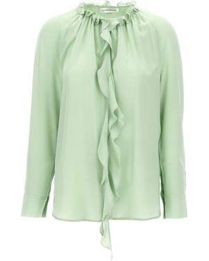 Victoria Beckham 'Ruffle' Blouse - Green