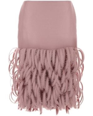 Balenciaga Dusty Fluffy Feather Pencil Skirt - Pink