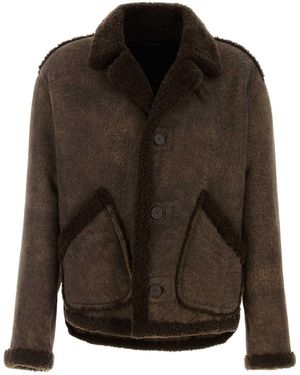 Giorgio Armani Lamb Shearling Jacket For - Brown