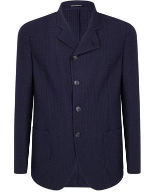 Emporio Armani Strukturierte Jacke - Blau