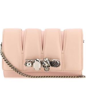 Alexander McQueen Leather The Slash Clutch - Pink