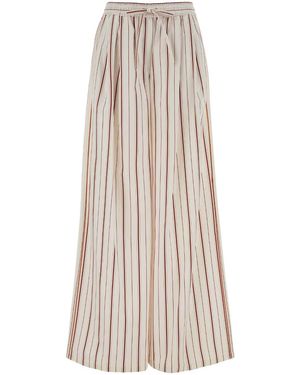 Dolce & Gabbana Embroidered Poplin Wide-leg Pant - White