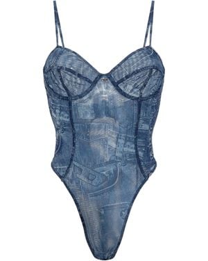 DIESEL Print Bridget-Dnm Bodysuit - Blauw