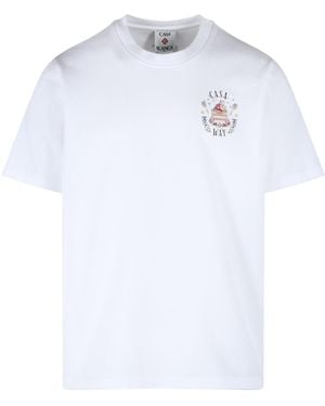 CASABLANCA Weißes Baumwoll-T-Shirt "Casaway" von