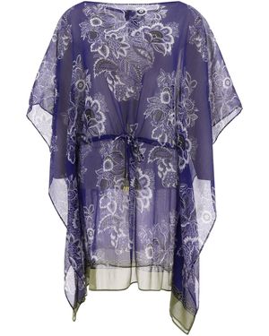 Etro Caftan mit Bouquet -Druck - Blau