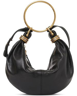 Chloé Hobo-Tasche Aus Genarbtem Leder - Schwarz