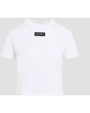 Miu Miu Logo Patch T-Shirt - White
