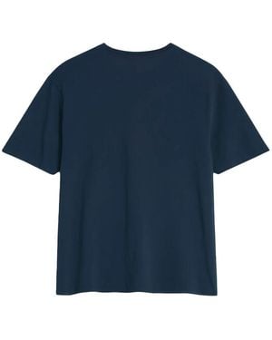 Maison Kitsuné Fox Head Katoenen T-shirt - Blauw