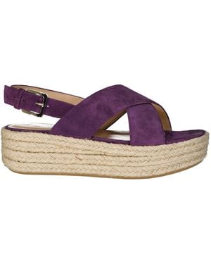 Sergio Rossi Leather Espadrilles - Purple