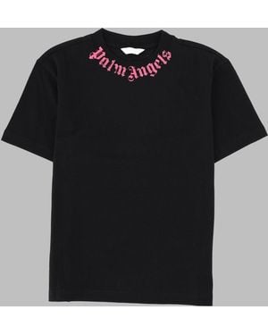 Palm Angels Neck Logo Brushed Reg Tee S/S Girl - Black