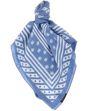 Dolce & Gabbana Logo Scarf Sciarpe Celeste - Blu