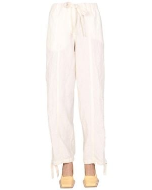 Jil Sander Relaxed Fit Trousers With Drawstring Waist - White