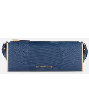 Elisabetta Franchi Lizard Print Bag - Blue