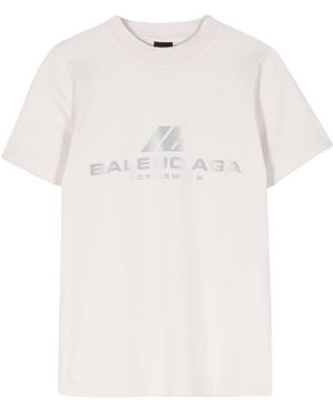 Balenciaga T-Shirt Met Holografisch Logo - Wit