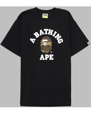 A Bathing Ape T Shirt "Glitch Woodland" - Black