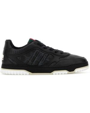Gucci Printed Leather Trainers - Black