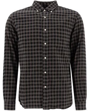 Beams Plus Bd Gingham Check Shaggy Shirts - Black