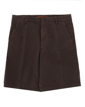 ZEGNA Shorts Cotton-Linen - Black