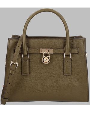 MICHAEL Michael Kors Leather Top Handle Satchel, 21 Cm X 27.5 Cm X 12 Cm - Green