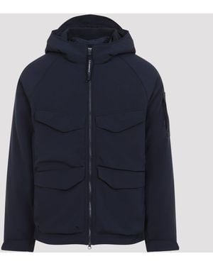C.P. Company Shell Padded Hooded Lens Jacket - Blue