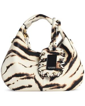 Ganni Bolso hobo mini Zebra Eco Lear de - Blanco