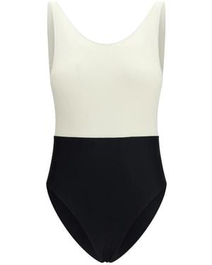 Ami Paris Maillots De Bains Een Stuk Bicolore - Wit