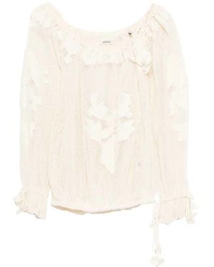 Isabel Marant Blouse With Floral Appliqué - White