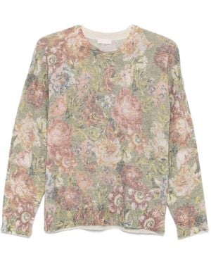 Liu Jo Pale Floral Knit Sweater - Natur
