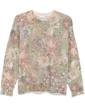 Liu Jo Floral Pattern Knit Sweater - Natur