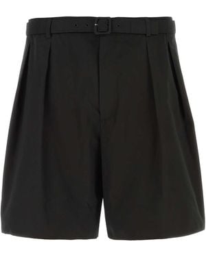 Saint Laurent Black Poplin Bermuda Shorts
